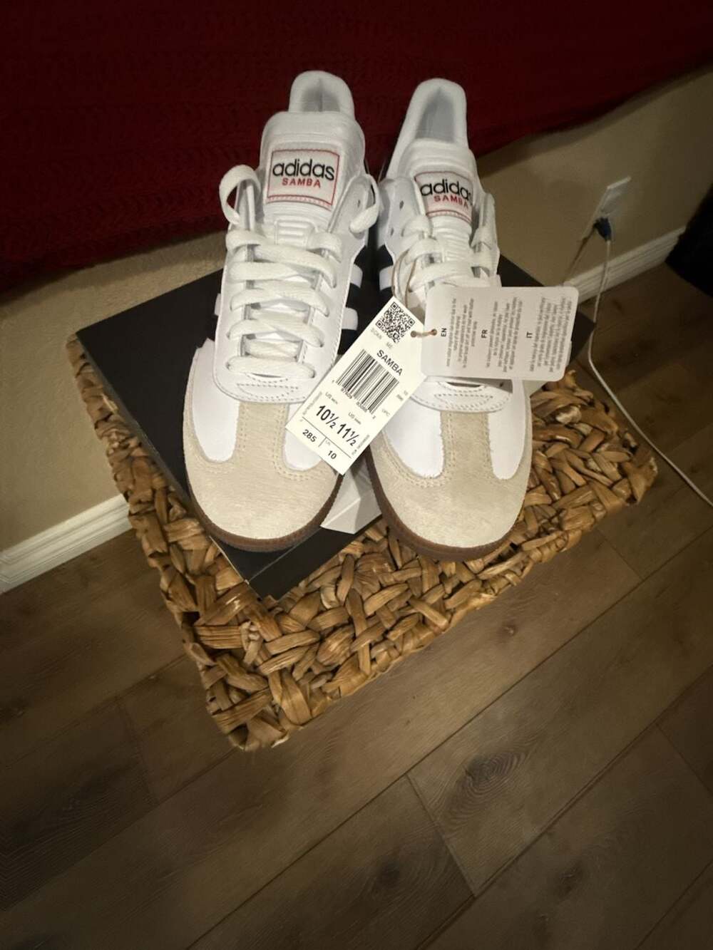 Adidas Samba Indoor Shoes Size 10.5 White Black Gum New